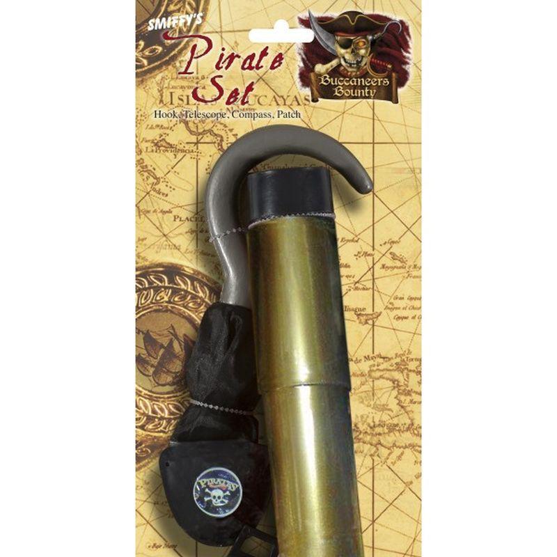 Pirate Set With Hook Adult Brown Unisex