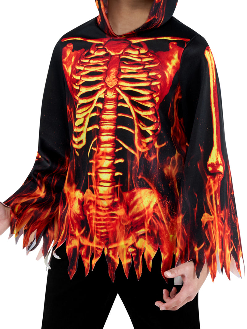 Fire Devil Boys Costume Flame Skeleton