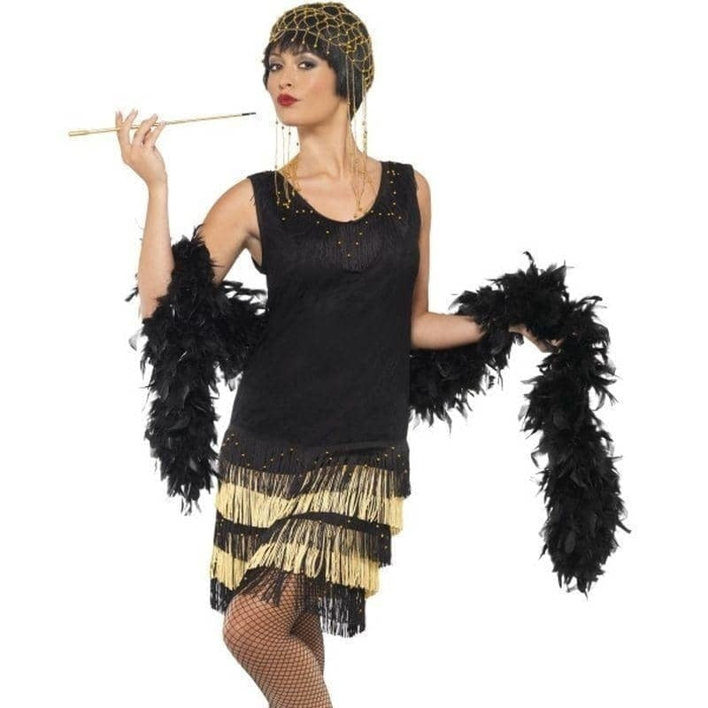 Costumes Australia 1920s Fringed Flapper Costume Adult Black_1