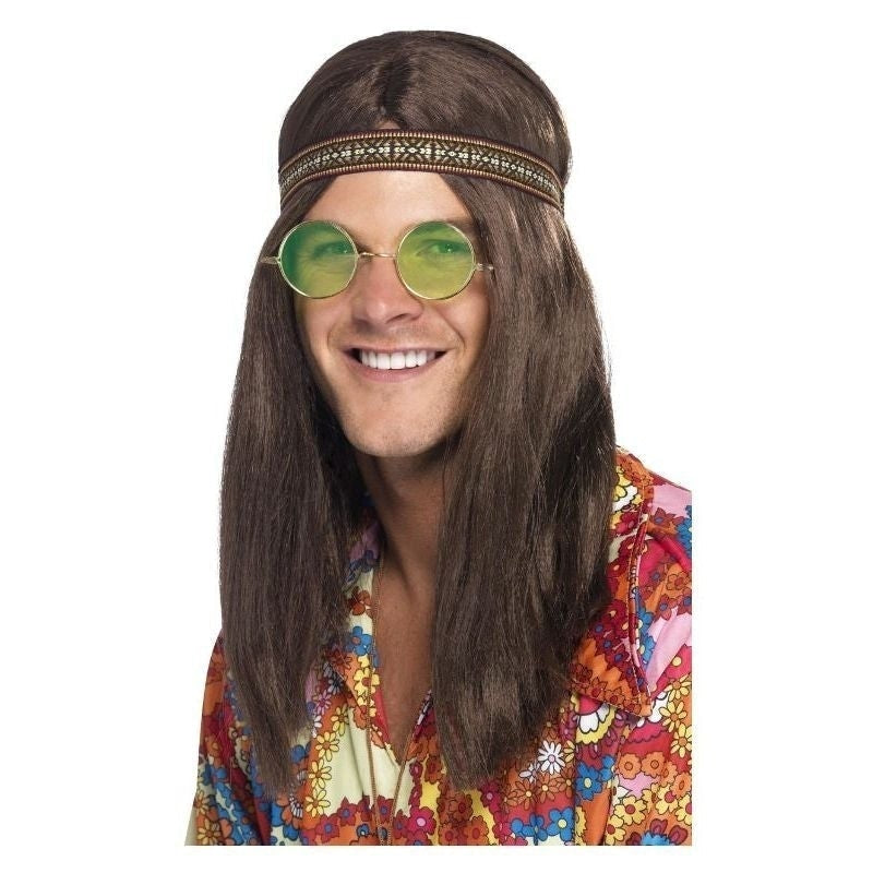 Costumes Australia 1960's Hippie Kit Adult Brown Long Wig_2