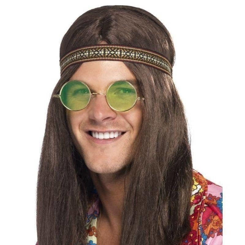 Costumes Australia 1960's Hippie Kit Adult Brown Long Wig_1