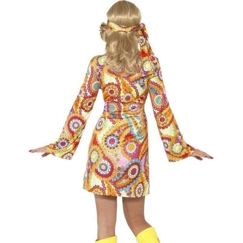 Costumes Australia 1960s Hippy Costume Adult Multi Coloured Dress Heaband_2