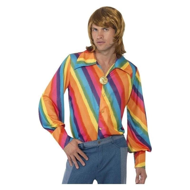 Costumes Australia 1970s Colour Shirt Adult Rainbow_2