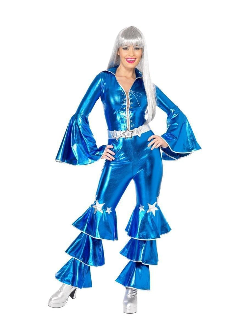 Costumes Australia 1970s Dancing Dream ABBA Costume Adult Blue Jumpsuit_2