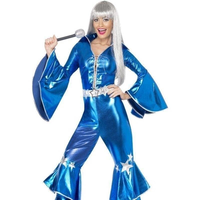 Costumes Australia 1970s Dancing Dream ABBA Costume Adult Blue Jumpsuit_1