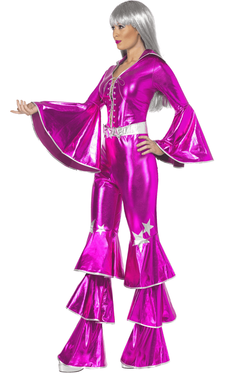 Costumes Australia 1970s Dancing Dream Costume Adult Pink Jumpsuit_3