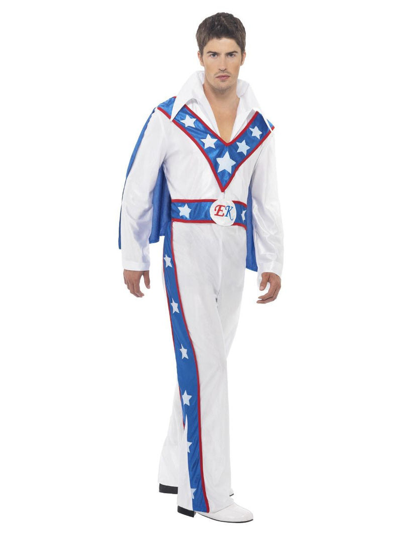 Costumes Australia 1970s Evel Knievel Daredevil Costume Adult White Blue Jumpsuit_2