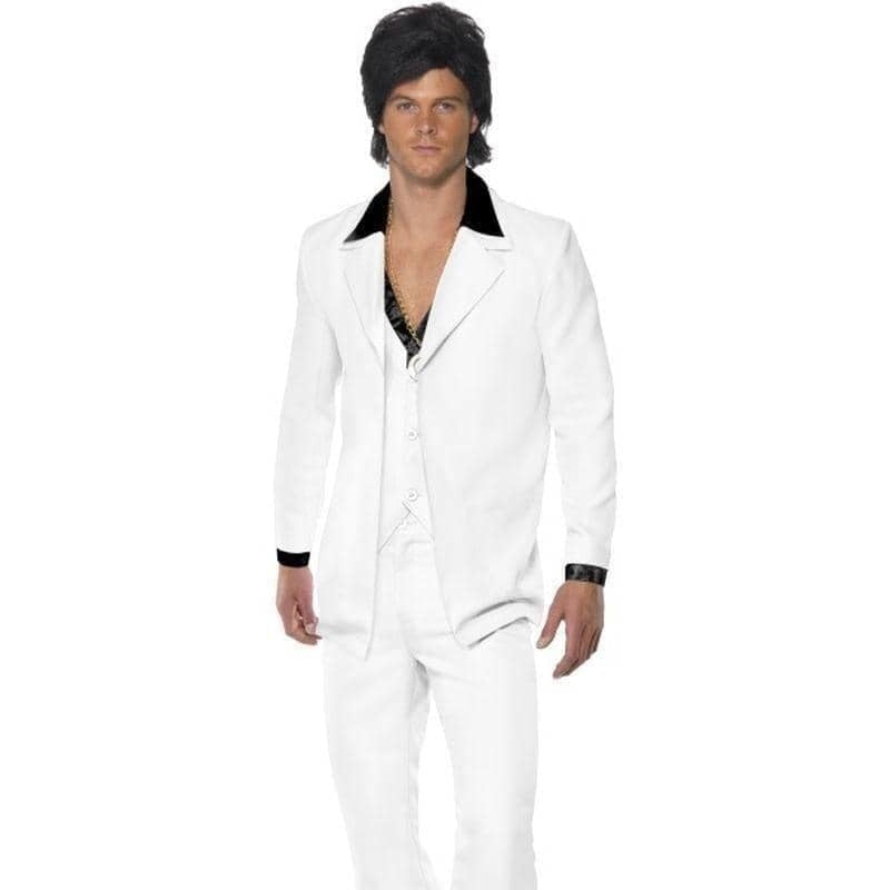 Costumes Australia 1970s White Disco Suit Adult Costume_1