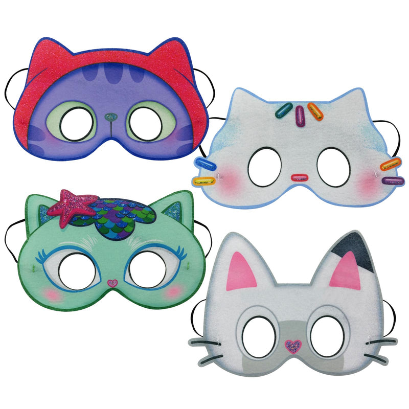 GABBY'S DOLLHOUSE FELT MASK ASSORTMENT 4PK SIZE 3+