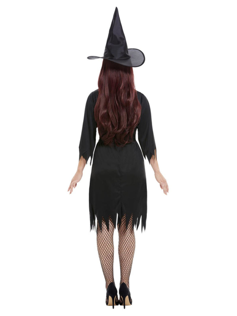 Spooky Witch Costume Adult Black Dress Hat Belt