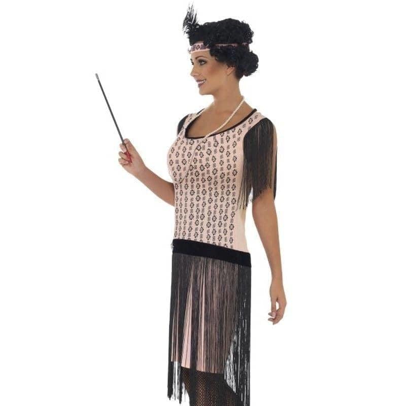 Costumes Australia 20s Coco Flapper Costume Adult Pink Dress Cigarette Holder Necklace Headpiece_3