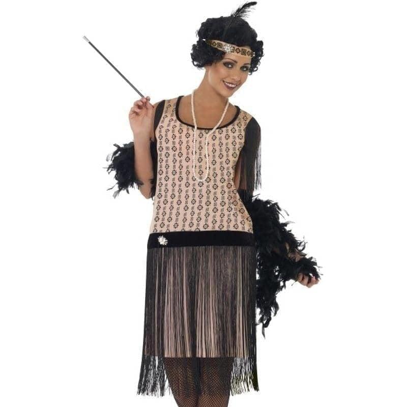 Costumes Australia 20s Coco Flapper Costume Adult Pink Dress Cigarette Holder Necklace Headpiece_1