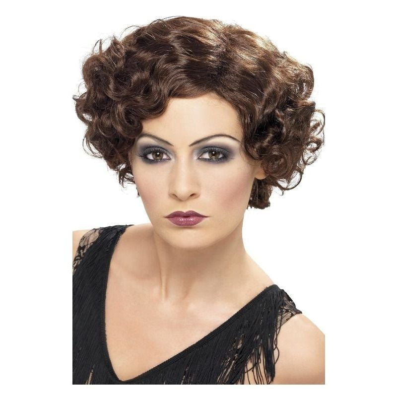 Costumes Australia 20s Flirty Flapper Wig Adult Brown Short Wavy_2