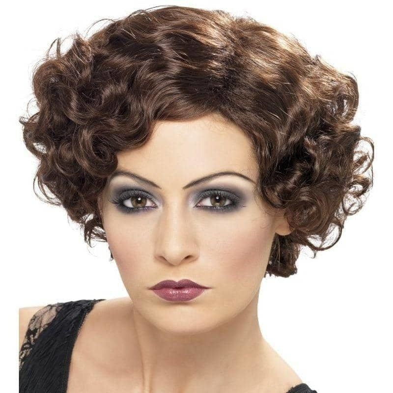 Costumes Australia 20s Flirty Flapper Wig Adult Brown Short Wavy_1