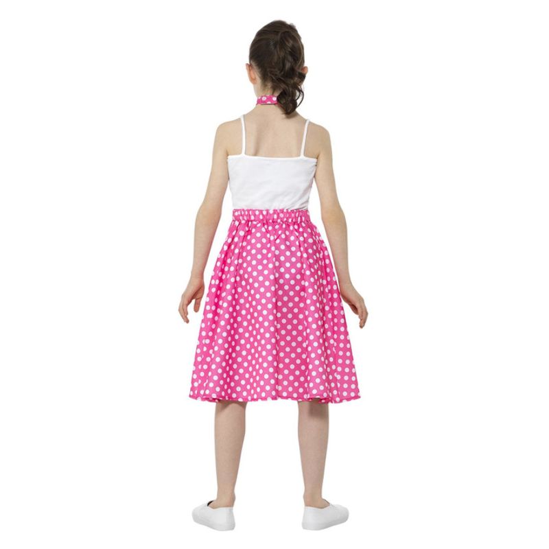 Kids 50s Polka Dot Skirt Pink Child