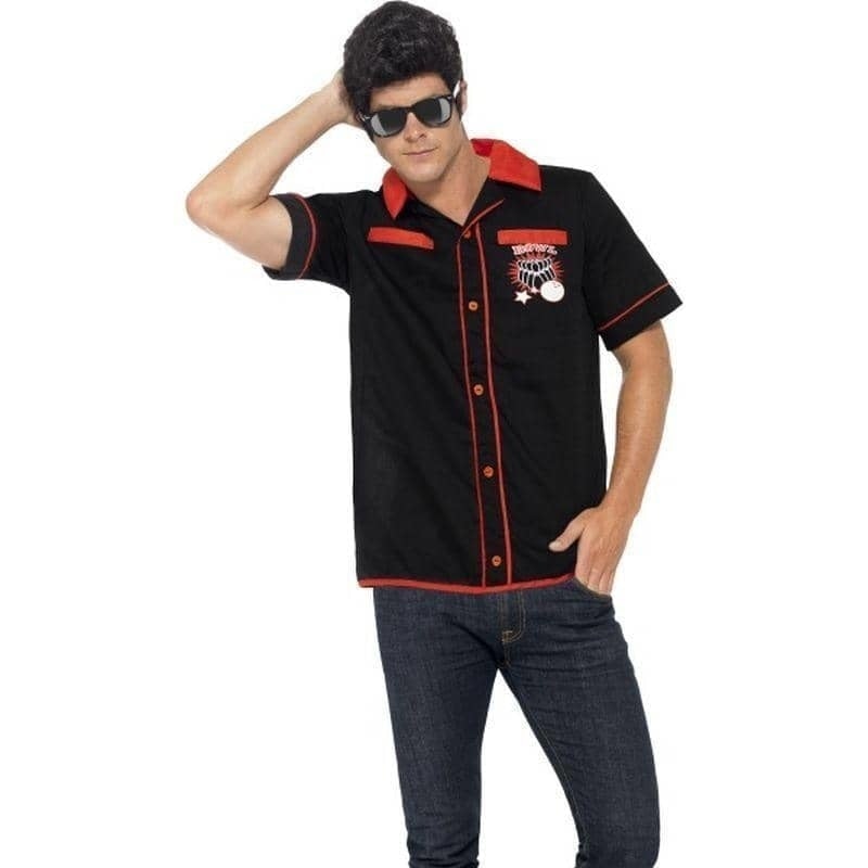 Costumes Australia 50s Bowling Shirt Adult Black_1