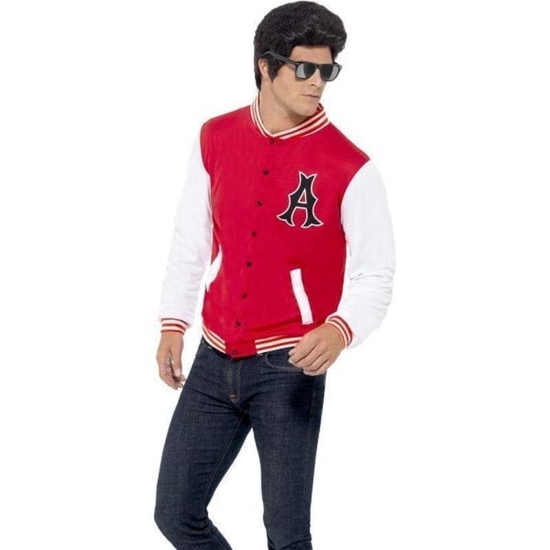 Costumes Australia 50s College Jock Letterman Jacket Adult Red White_1