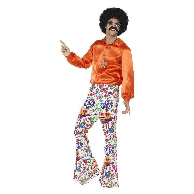 Costumes Australia 60s Groovy Flared Trousers Mens Adult Multicoloured Costume_2