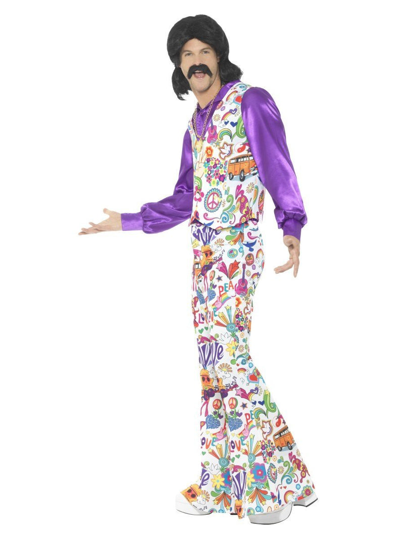 Costumes Australia 60s Groovy Hippie Costume Adult White Purple_2