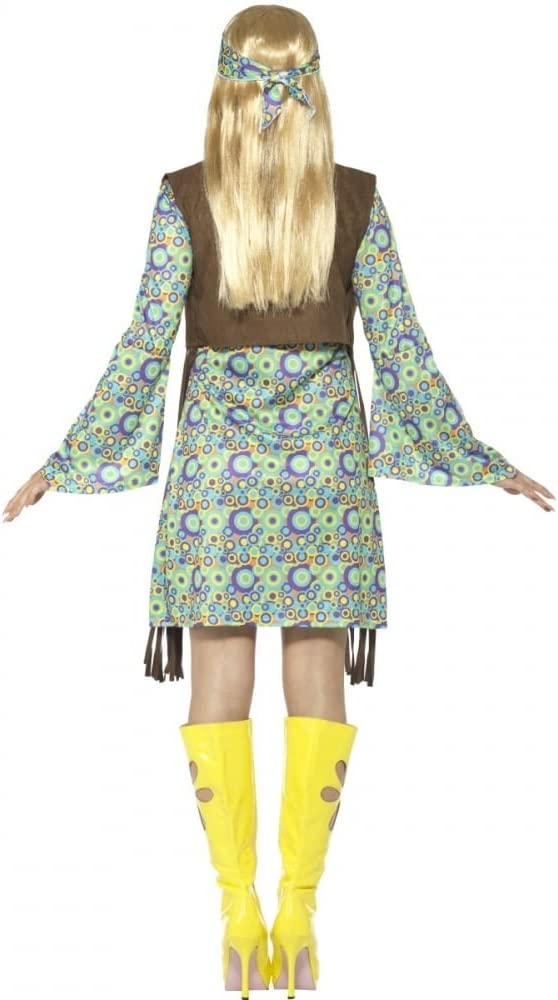 Costumes Australia 60s Hippie Chick Costume With Dress Adult Multi Coloured_2