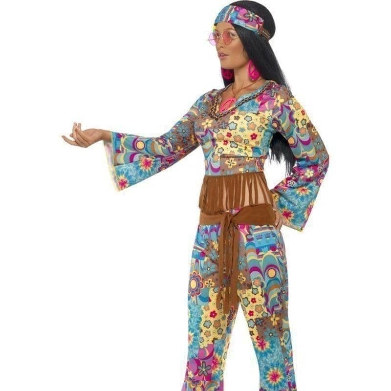 Costumes Australia 60s Hippy Flower Power Costume Adult Blue Yellow_2