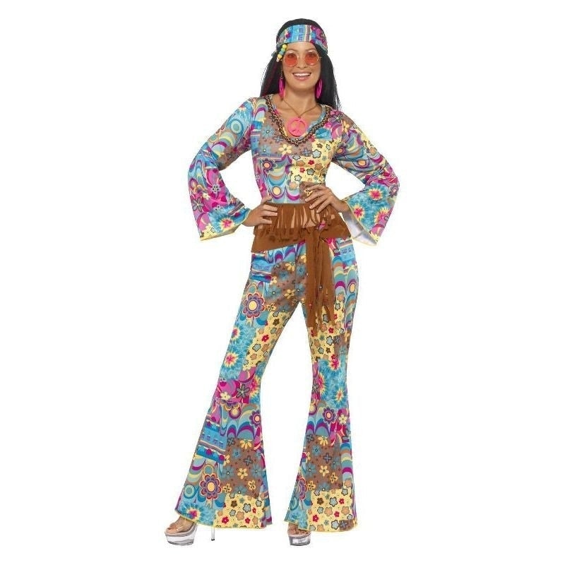 Costumes Australia 60s Hippy Flower Power Costume Adult Blue Yellow_4