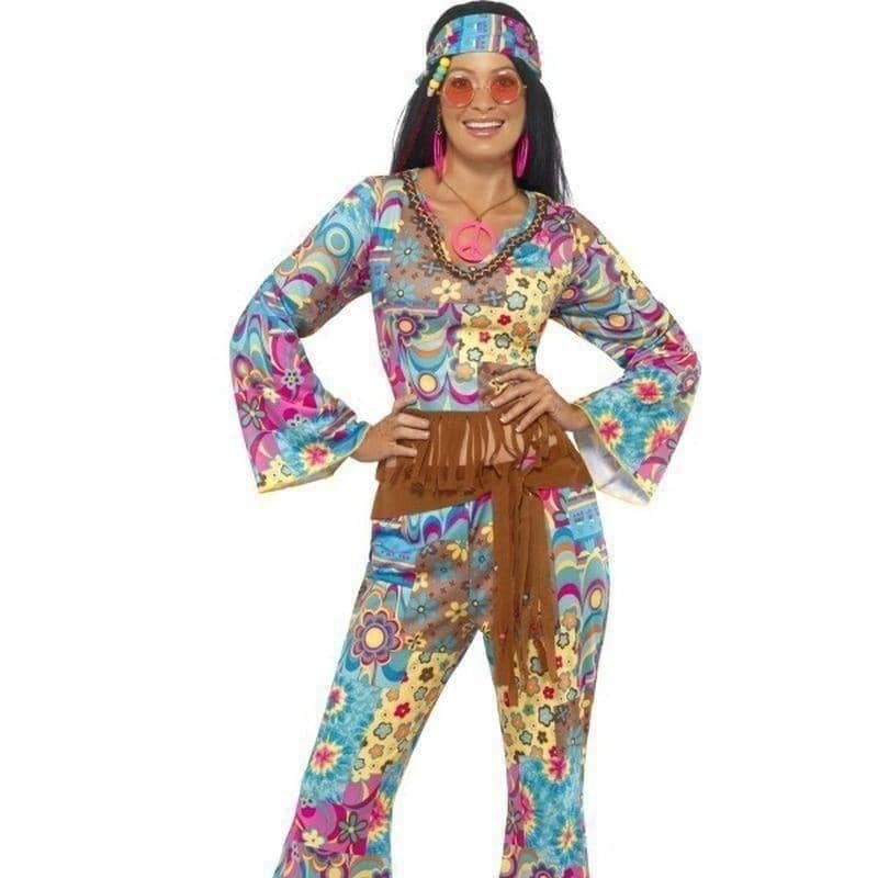 Costumes Australia 60s Hippy Flower Power Costume Adult Blue Yellow_1