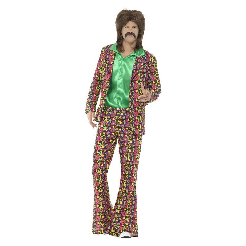 Costumes Australia 60s Psychedelic Costume CND Suit Multi-Coloured Adult_1