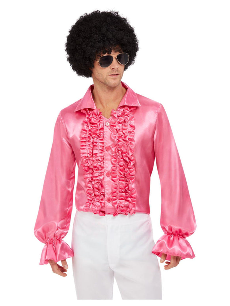 Costumes Australia 60s Ruffled Shirt Adult Hot Pink_2