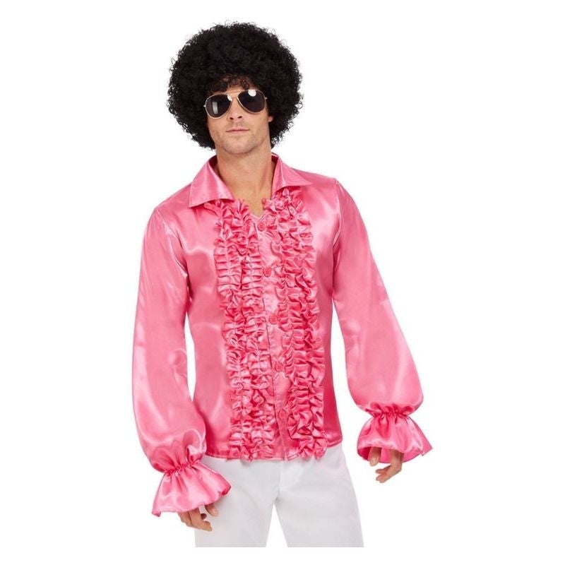 Costumes Australia 60s Ruffled Shirt Adult Hot Pink_1