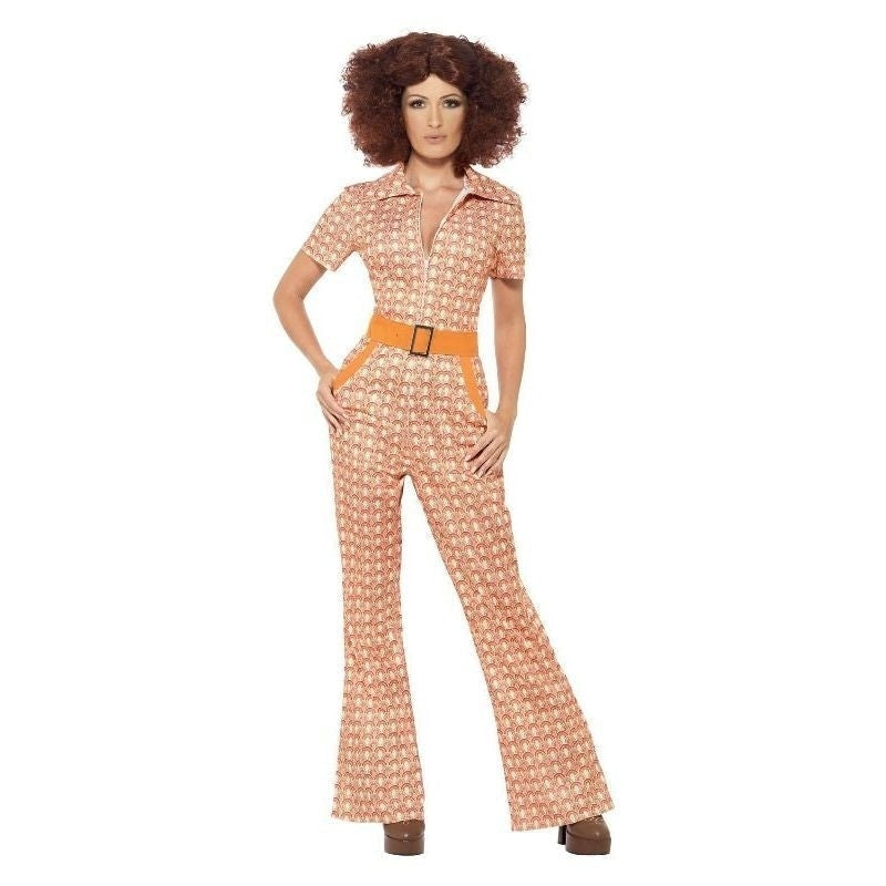 Costumes Australia 70s Authentic Chic Costume Adult Orange Disco Jumpsuit_4