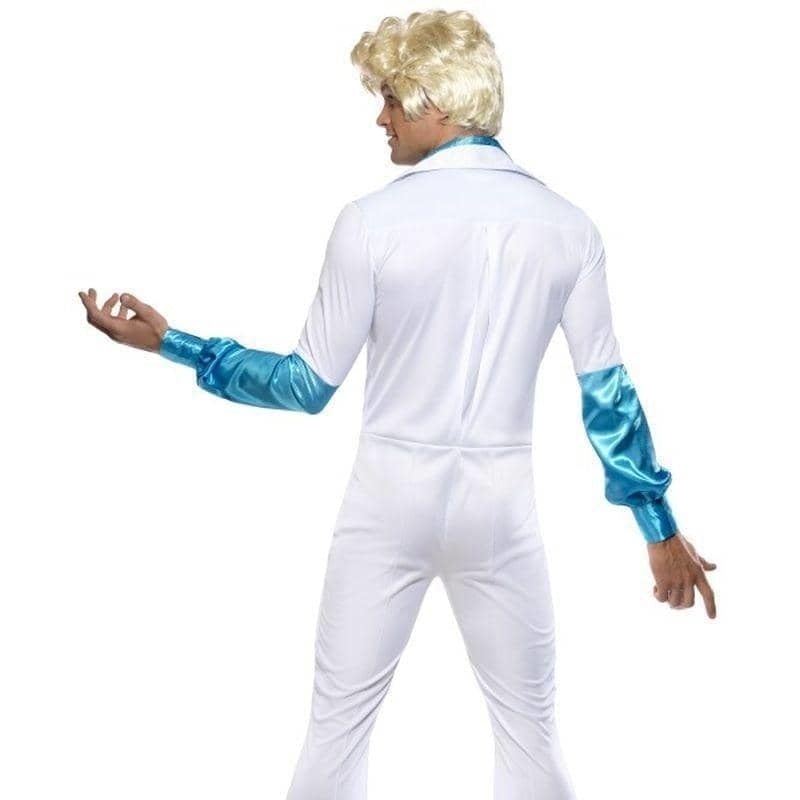 Costumes Australia 70s Disco Man Costume Adult White Blue Jumpsuit_3