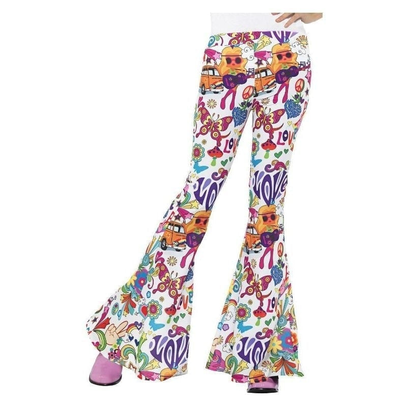 Costumes Australia 70s Groovy Flared Trousers Ladies Adult White_2