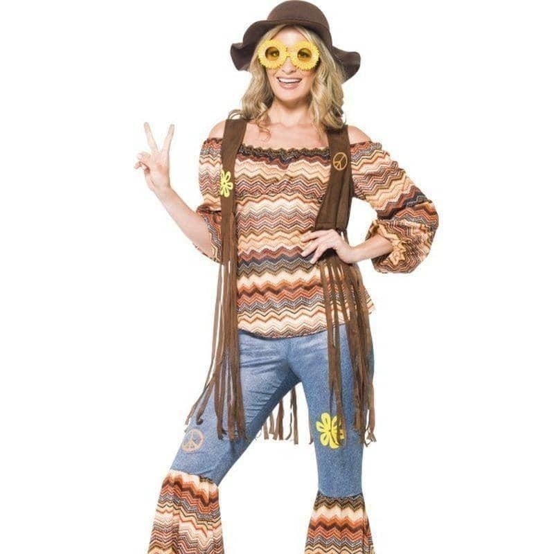 Costumes Australia 70s Harmony Hippie Costume Adult Orange_1