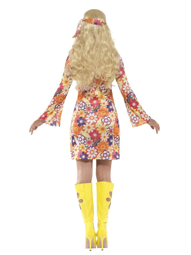 Costumes Australia 70s Hippie Flower Power Costume Adult Multi Coloured Dress_3
