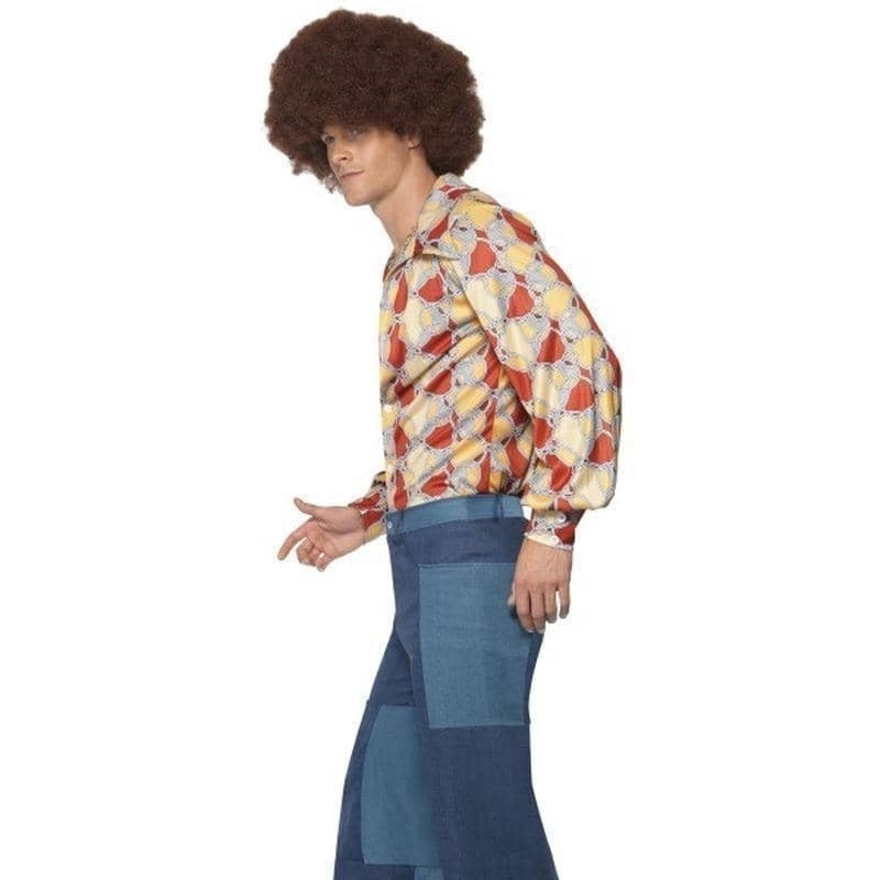 Costumes Australia 70s Patchwork Denim Look Deluxe Mens Blue Flares_1