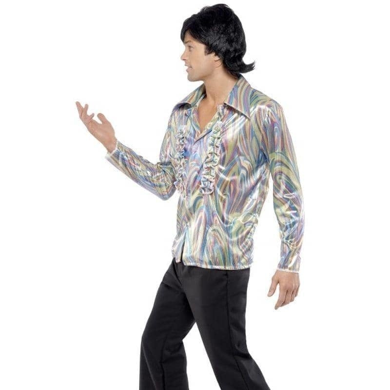 Costumes Australia 70s Retro Costume Adult Psychedelic Shirt Black Flared Trousers_2