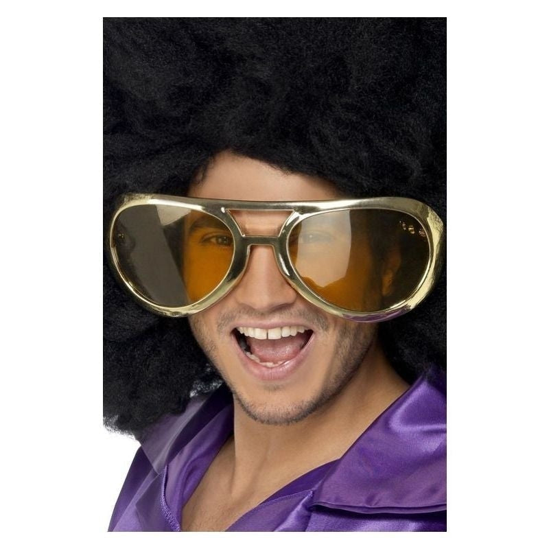 Costumes Australia 70s Rock Specs Giant Adult Gold 11 Inches_2