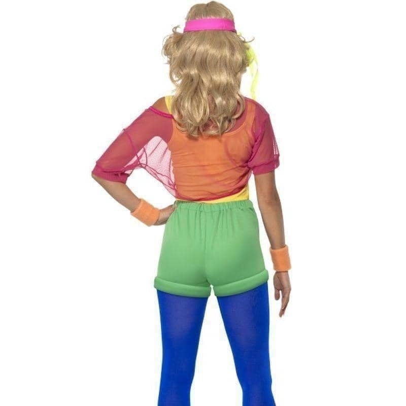 Costumes Australia 80s Lets Get Physical Girl Costume Adult Multi Coloured Leotard Top Shorts Headband_2