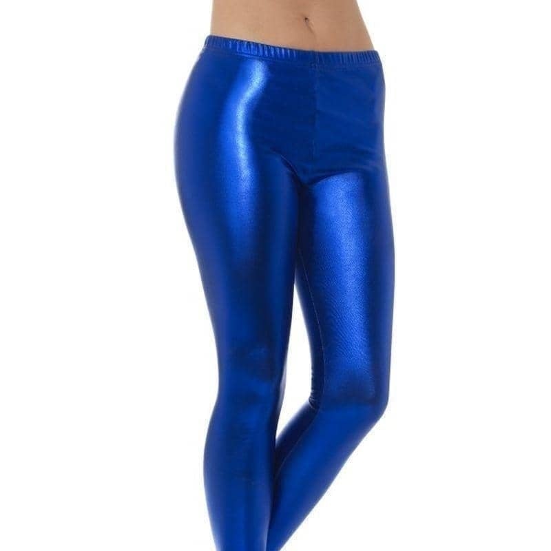 Costumes Australia 80s Metallic Disco Leggings Adult Blue_1