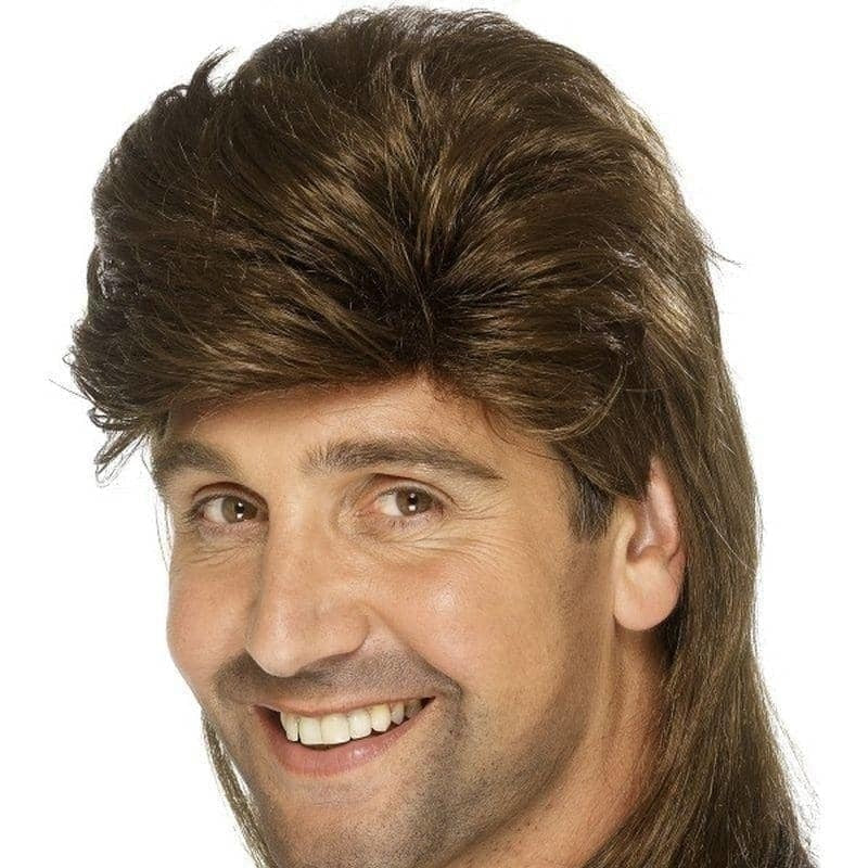 Costumes Australia 80s Mullet Wig Adult Brown_1