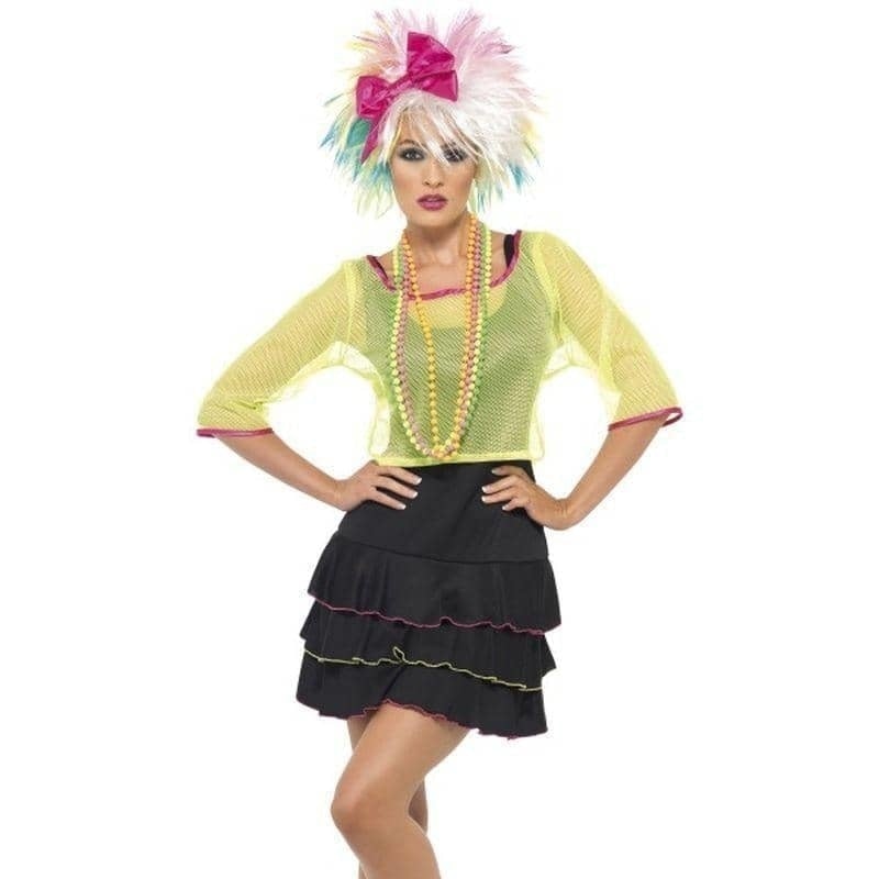 Costumes Australia 80s Pop Tart Costume Adult Black Green Top Dress Headband_1