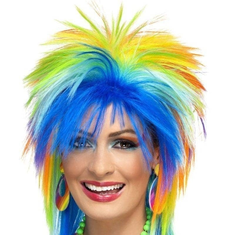 Costumes Australia 80s Rainbow Punk Wig Adult Costume Accessory_1