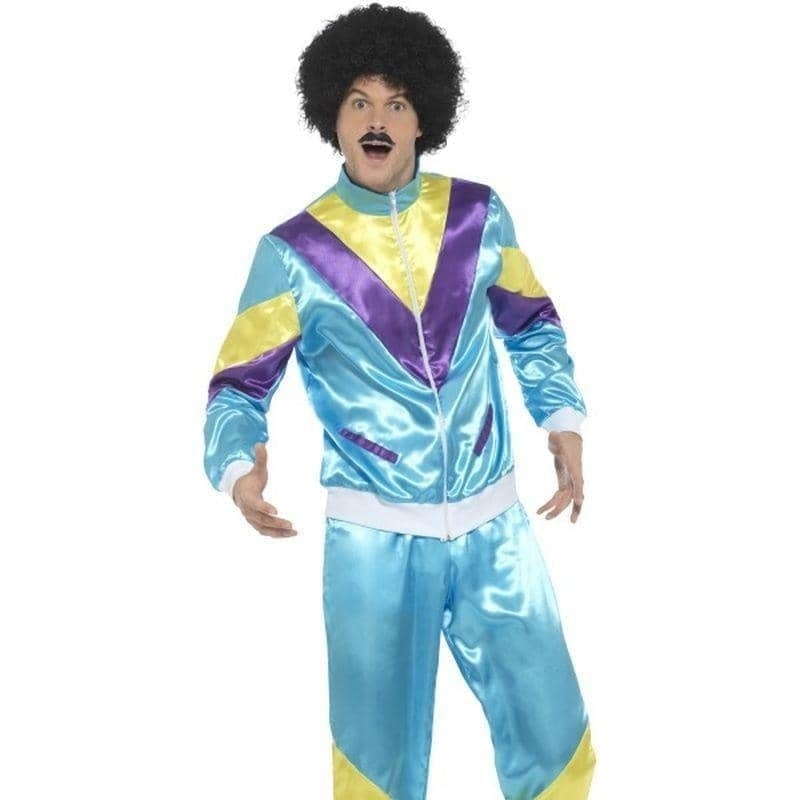 Costumes Australia 80s Scouser Height Of Fashion Shell Suit Costume Adult Blue Yellow_1