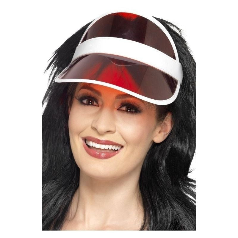 Costumes Australia 80s Sun Visor Adult Poker Hat Red_2