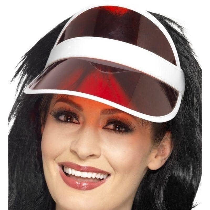 Costumes Australia 80s Sun Visor Adult Poker Hat Red_1