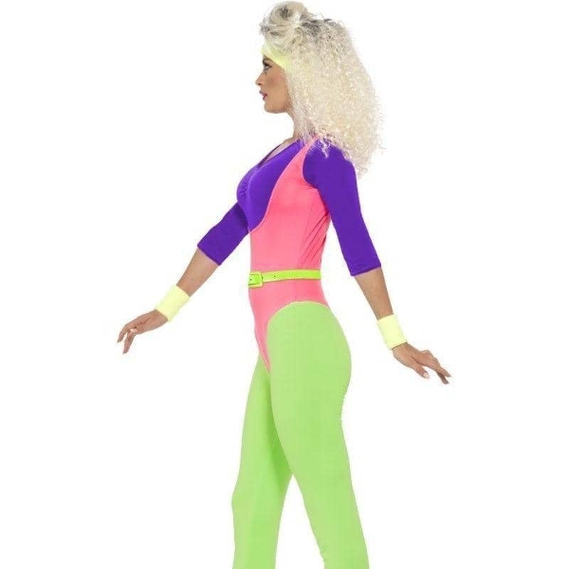 Costumes Australia 80s Work Out Costume Jumpsuit Adult Purple Pink Green_3