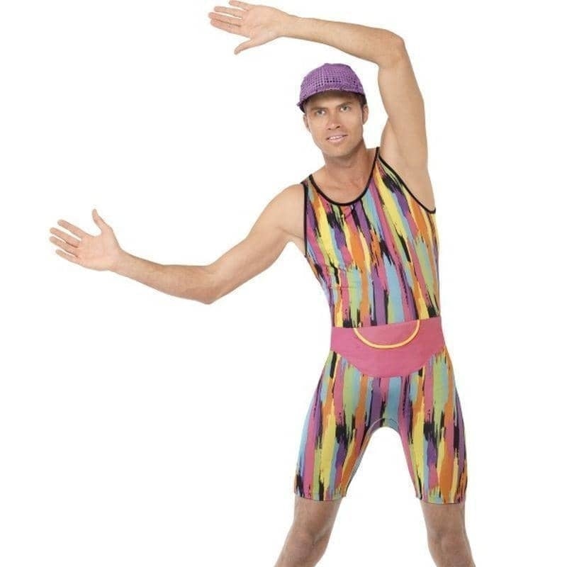 Costumes Australia 90's Aerobics Instructor Mr Motivator Costume Adult Bodysuit_1