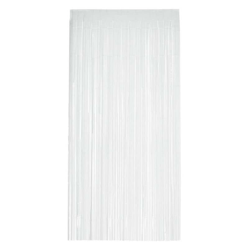 Matt Fringe Curtain Backdrop White Adult 1