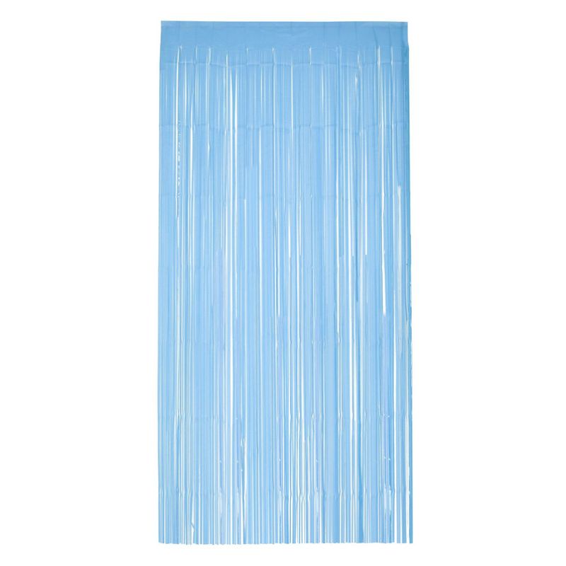 Matt Fringe Curtain Backdrop Baby Blue Adult 1